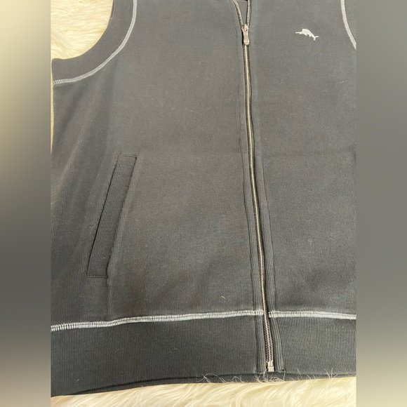 Tommy Bahama Antigua Cove M Vest Black with gray stitching - Picture 7 of 7